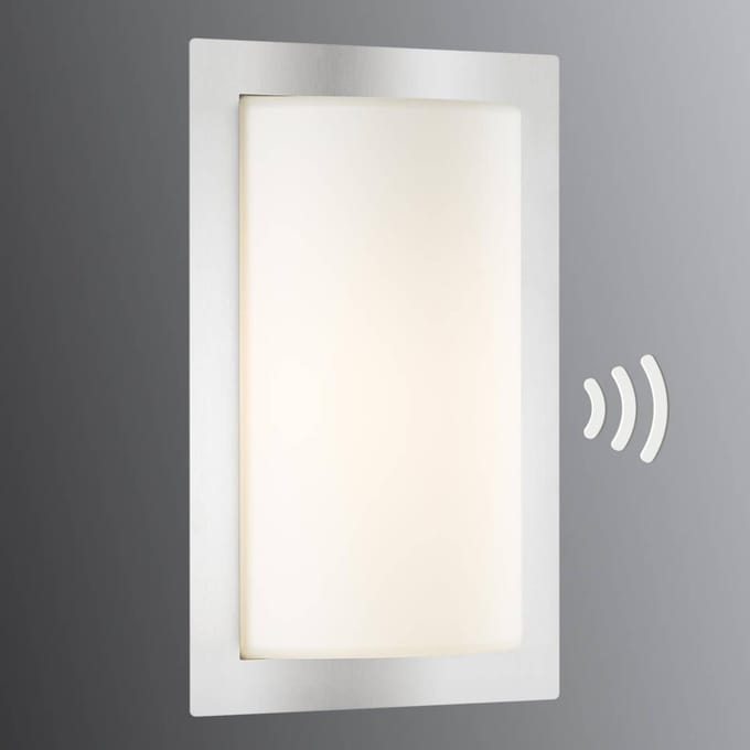 LCD Buitenwandlamp Luis, roestvrij staal, bewegingsmelder