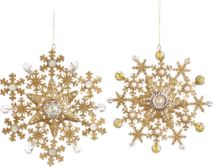 Goodwill Kerstbal-Sneeuwvlok Goud Per 2 Stuks