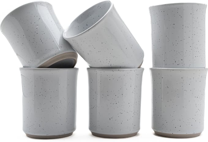 Set van 6 koffiekopjes - 150 ml - 6 persoons - wit - keramiek - Lilly style - Kade 171 kopjes - hip en trendy