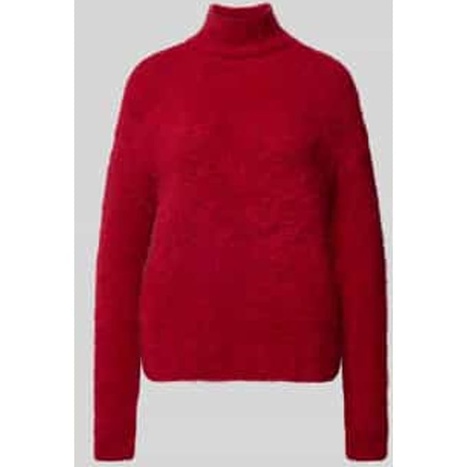 Regular fit gebreide pullover met opstaande kraag en mix van wol en mohair