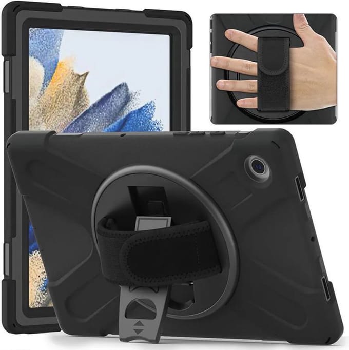 eSTUFF Galaxy TAB A8 10.5 CHICAGO full body defender-hoes met ingebouwde screenprotector - Zwart
