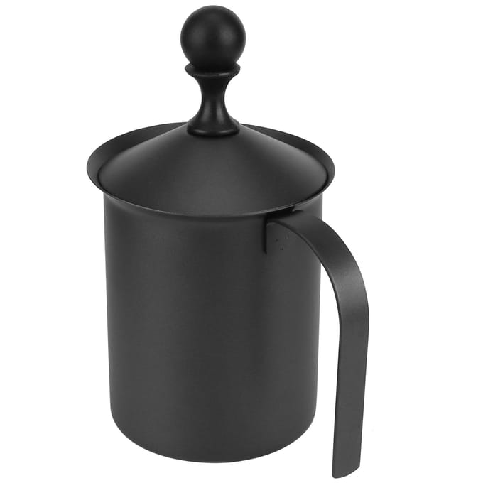 Roestvrijstalen Handmatige Melkopschuimer in Japanse Stijl Dubbel Gaas Koffieopschuimer Roomkannetje 400cc gray