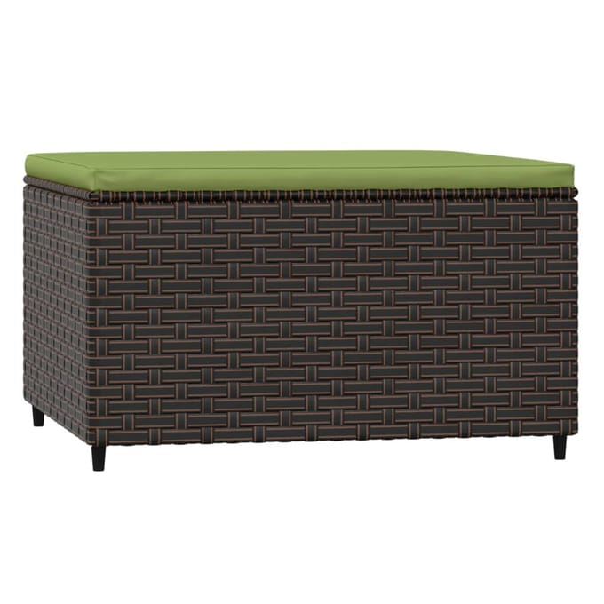 vidaXL - Voetensteunen - 2 - st - met - kussens - poly - rattan - bruin
