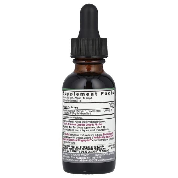 Nature's Answer, Calendulabloem, vloeibaar extract, laag alcoholgehalte, 1000 mg, 30 ml(1 fl oz)