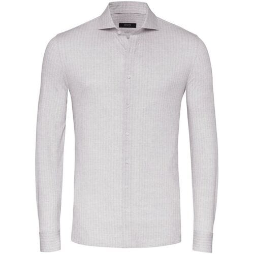Desoto Luxury Overhemd Luxury Linnen Look Herringbone Light Pastel Brown / male