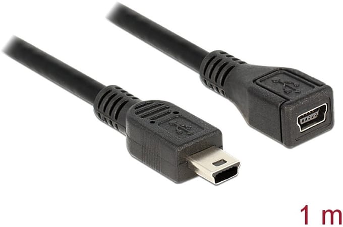 Delock USB 2.0 Mini Male naar USB 2.0 Mini Female - 1 m