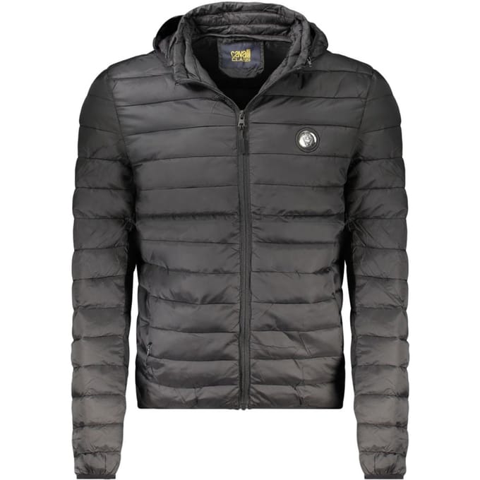 Cavalli Class Zwarte Polyester Heren Lichtgewicht Jas