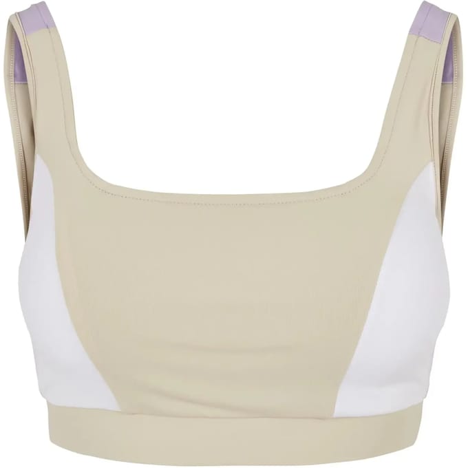 Urban Classics - Color Block softseagrass/white/lilac SportBH - S - Multicolours
