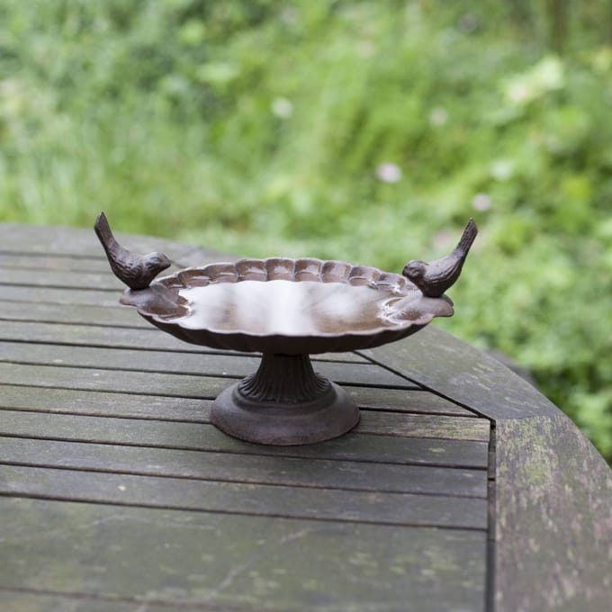 Best For Birds - Gietijzeren Vogelbad - Bruin - 21 x 15 x 12 cm