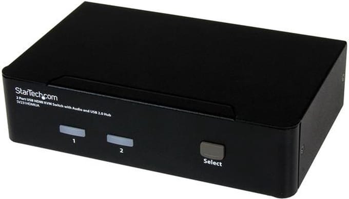 StarTech.com 2 Port USB HDMI KVM-schakelaar with Audio and USB 2.0 Hub