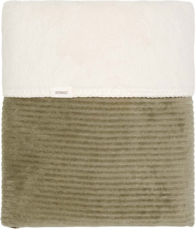 Koeka wiegdekentje teddy Vik moss 75x100