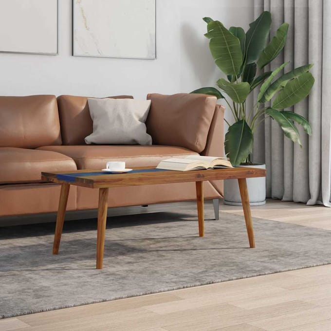 vidaXL - Salontafel - 100x50x40 - cm - teakhout - hars