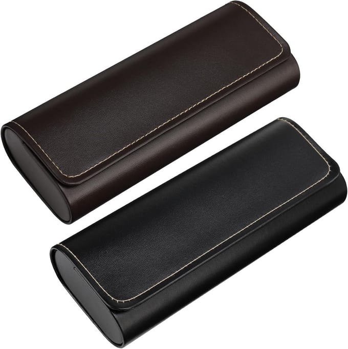 SolidKeus - Set van 2 Hardcase Brilhoezen van PU Leer
