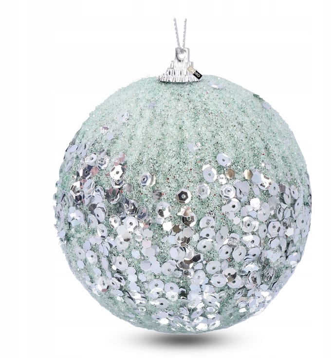 Groene Decoratieve Kerstbal 10 cm met Paillette - 1 Stuk