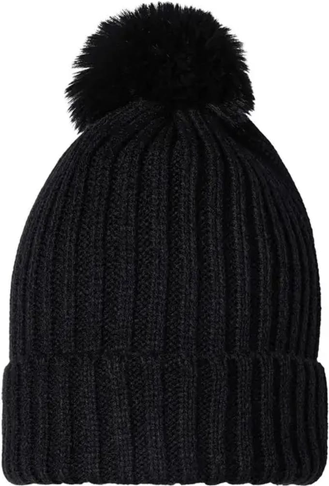 Muts - Damesmuts met pompon - Zwart