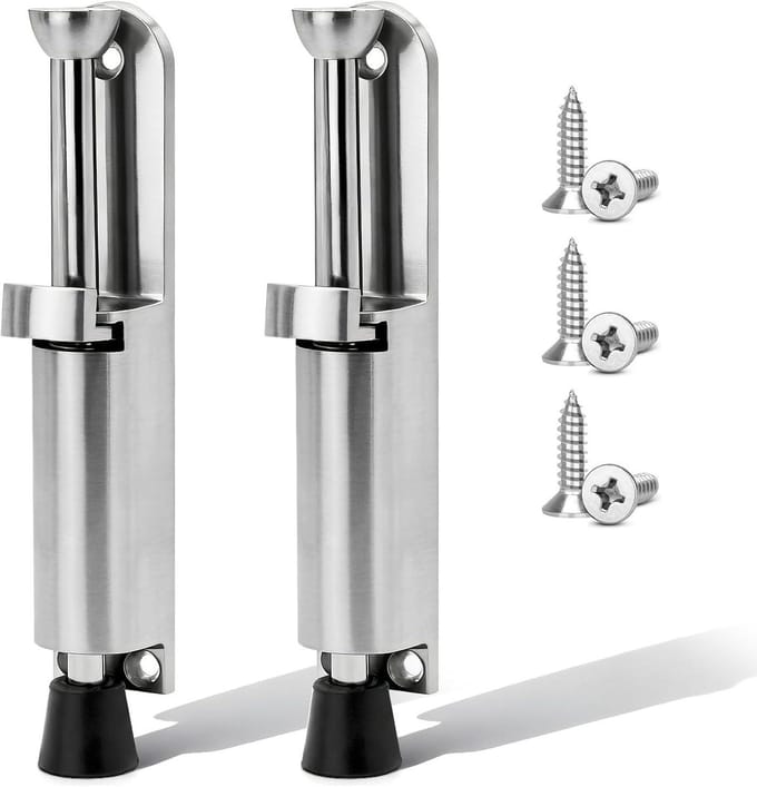 Deurvergrendeling - Deurstopper - Deur Open Houden - Voetbediening - 2 stuks - Zilver