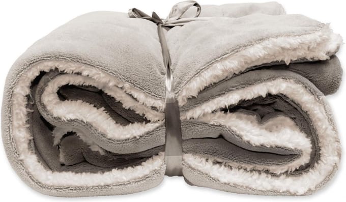 Unique Living | lars coral fleece/suede plaid 150x200cm chateau grey