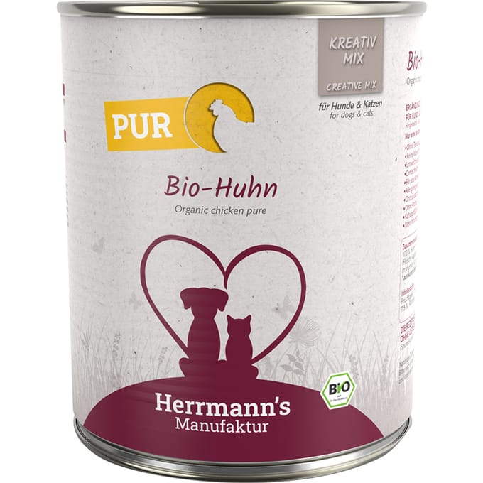 Herrmann's Vlees Puur 6 x 800 g Hondenvoer - Bio-Kip