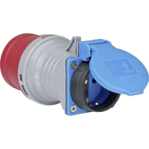 CEE-adapter CEE 400V/16A naar 230V/16A stopcontact met aardcontact