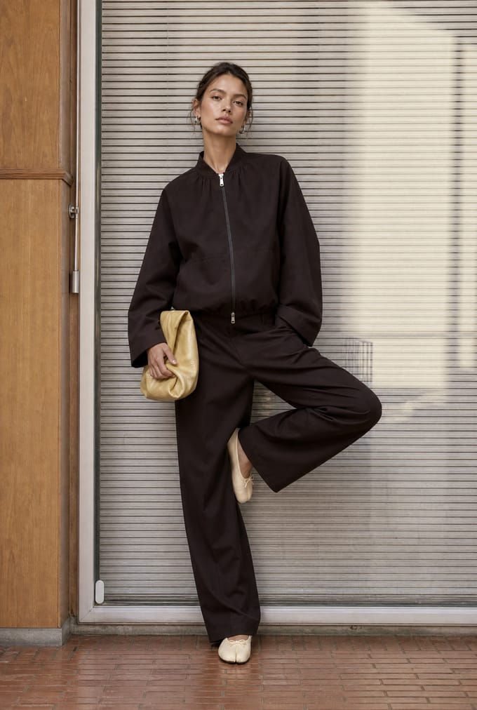 Evo wide-leg technical jersey pants | Chocolate - Chocolate / S