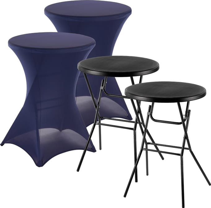 Bardi Stretch Statafelhoes - Statafelrok 2 Stuks - 80 x 110 cm. Donkerblauw