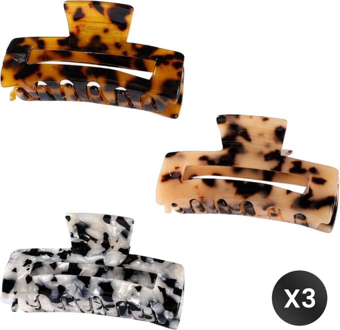 DIVERZA Haarklem – Haarclips Dames – Haarklemmen Groot – Haarklip Panterprint – Cadeau – 3 Stuks