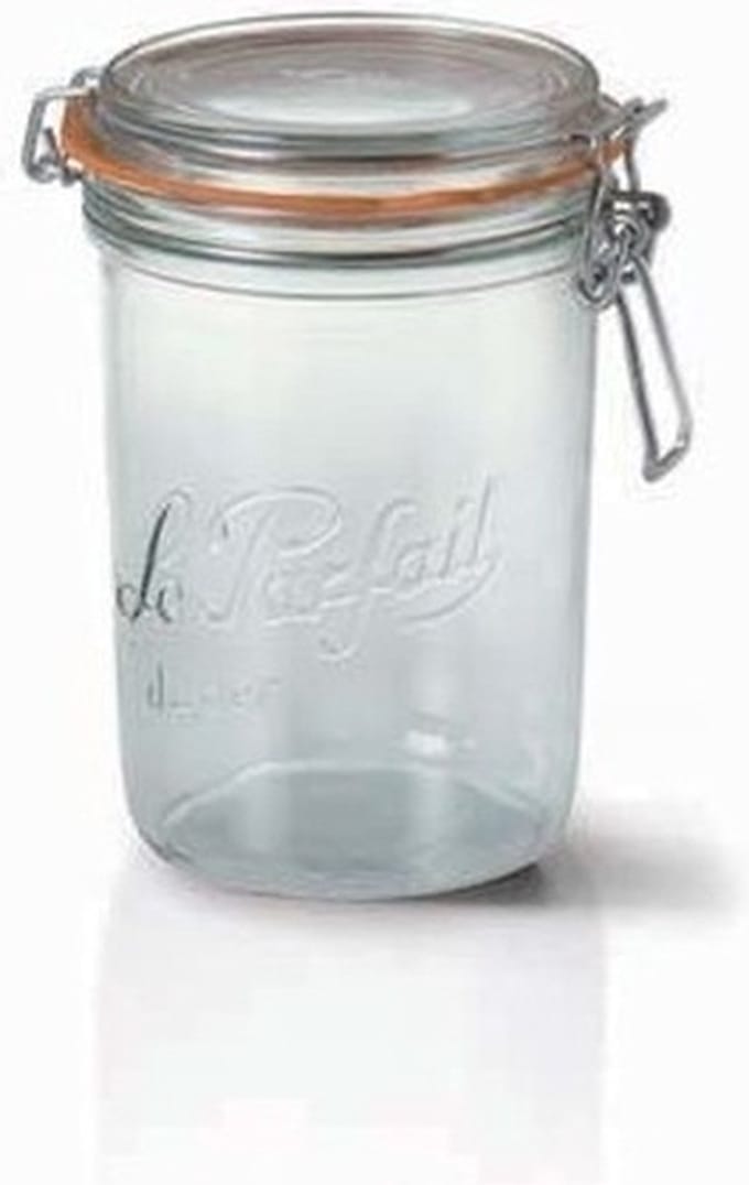Le Parfait Voorraad/weckpot - 2x - glas - transparant - 17,5 x 10 cm - 1 L