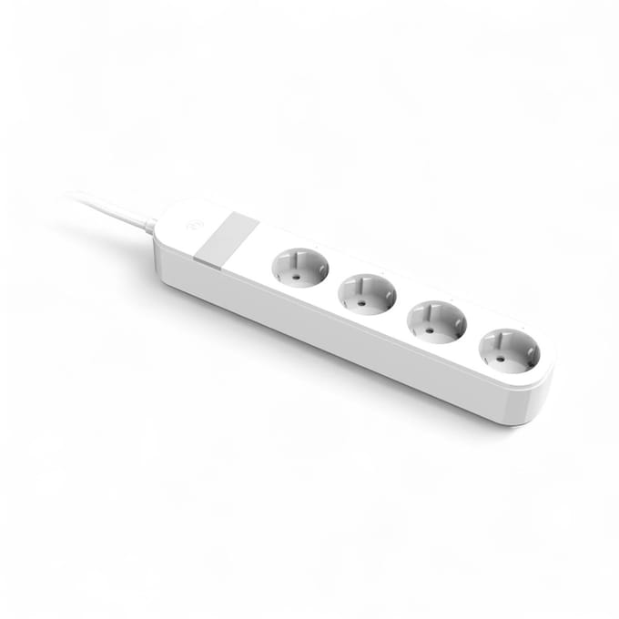 Stekkerdoos met USB | Slimme WiFi stekkerdoos | 4 stopcontacten | 2 USB-A + USB-C | Appbediening | Wit