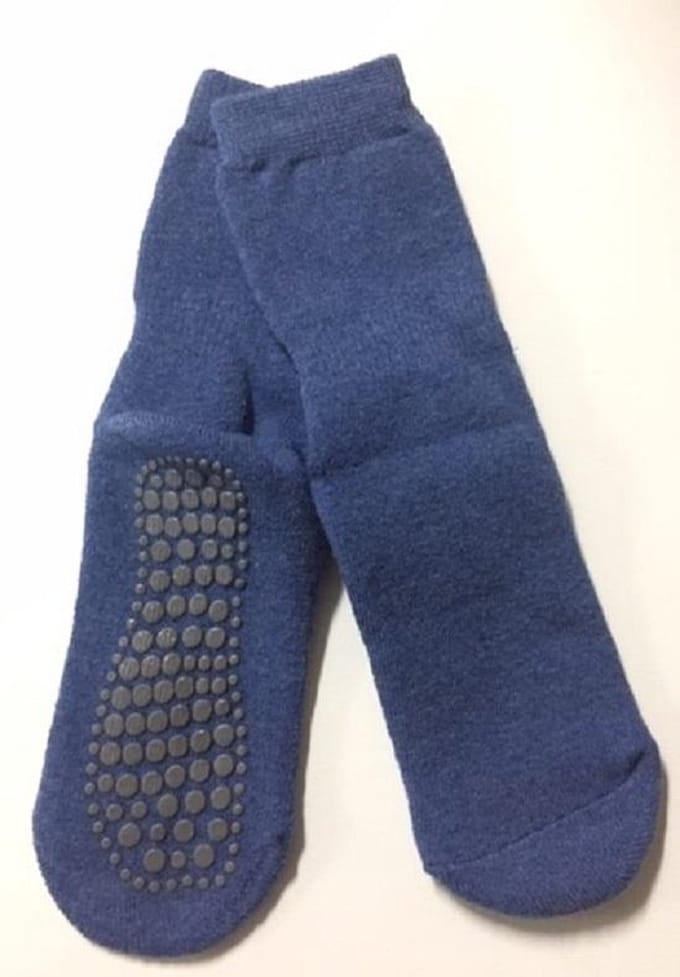 Antislip kindersokken van katoen – Dark jeans melange – 31-34
