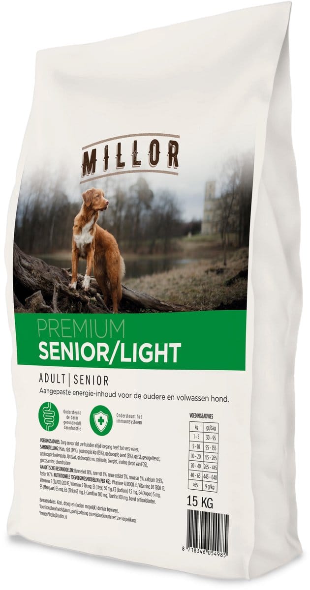 15 kg Millor premium senior / light hondenvoer