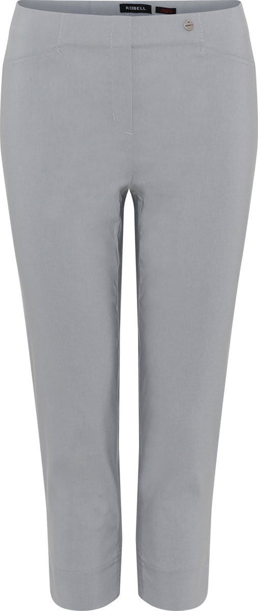 Robell Lena09 Dames Comfort Stretch 7/8 Pantalon - Licht Grijs - Maat38