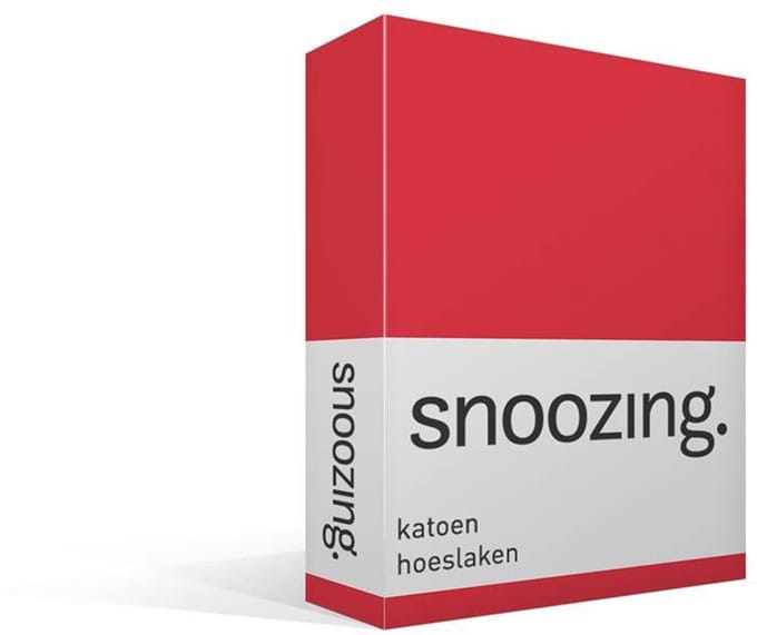 Snoozing - Katoen - Hoeslaken - Eenpersoons - 100x200 cm - Rood