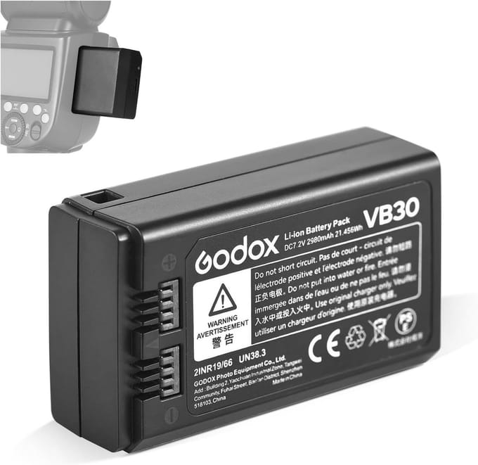 Oplaadbare Accu 7.2V/2980mAh voor Diverse Studioflitsers
