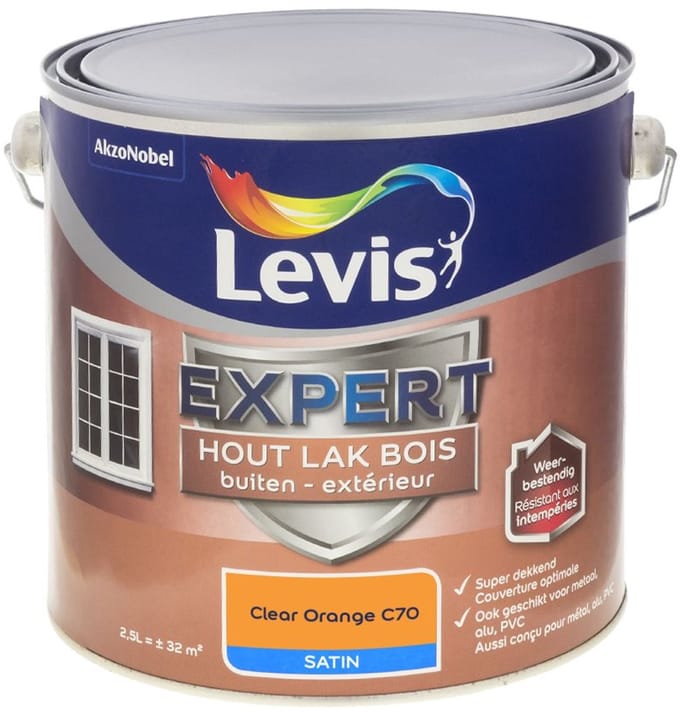 Levis - Expert Hout Lak Buiten Satin Mix - Clear Orange C70 - Mengverf - 2,5 L