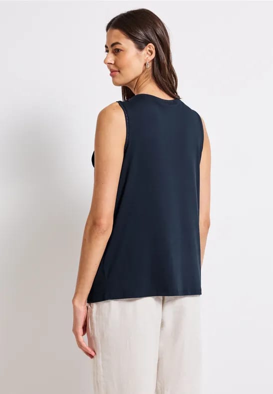 Jersey top met gehaakte details