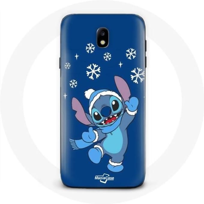 Coque pour Samsung Galaxy J7 2017 Stitch neige Noël bleu