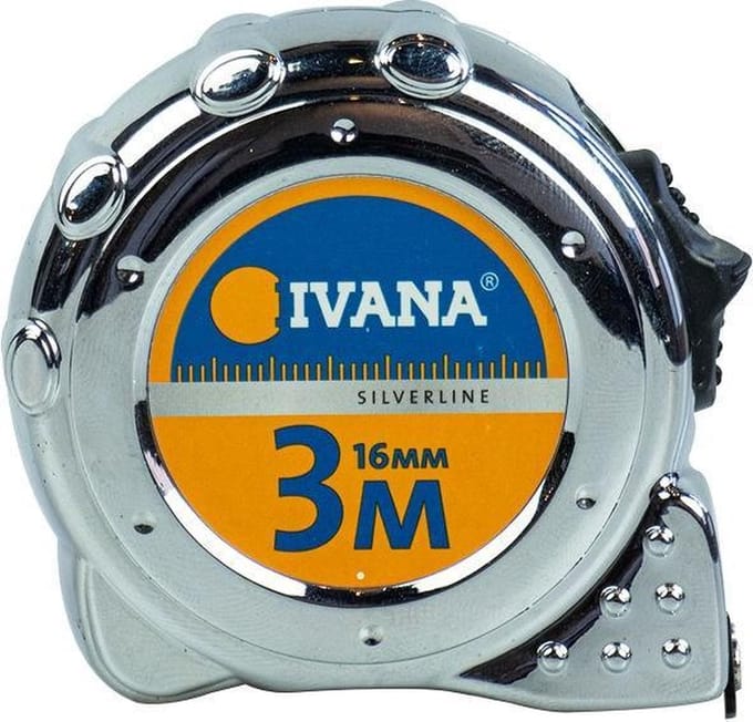 Ivana Rolbandmaat Verchroomd 3mtr 16mm