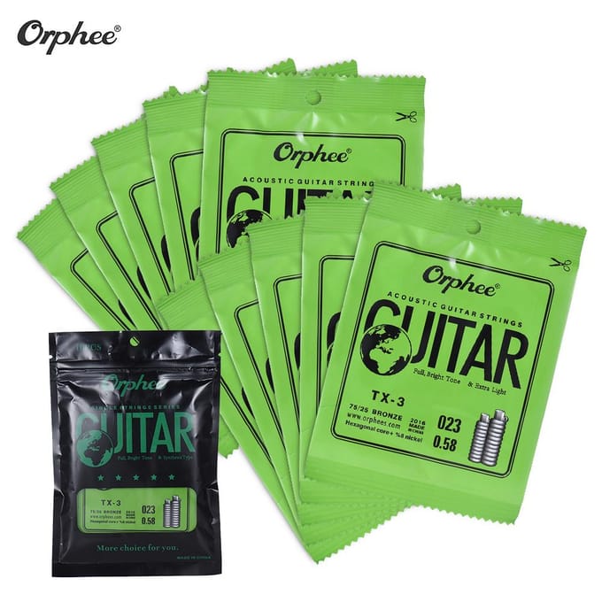 Orphee TX-3 Corde unique de remplacement pour guitare folk acoustique 3ème G-String (.023) 10-Pack
