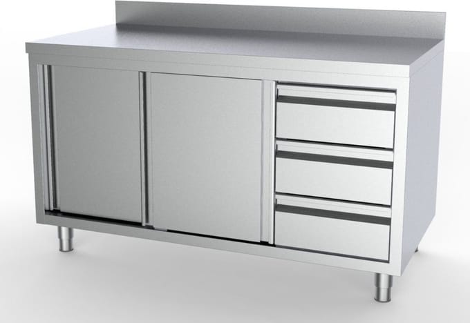 700 WERKTAFEL SCHUIFDEUREN LADEN RECHTS MET RAND | 7333.0272