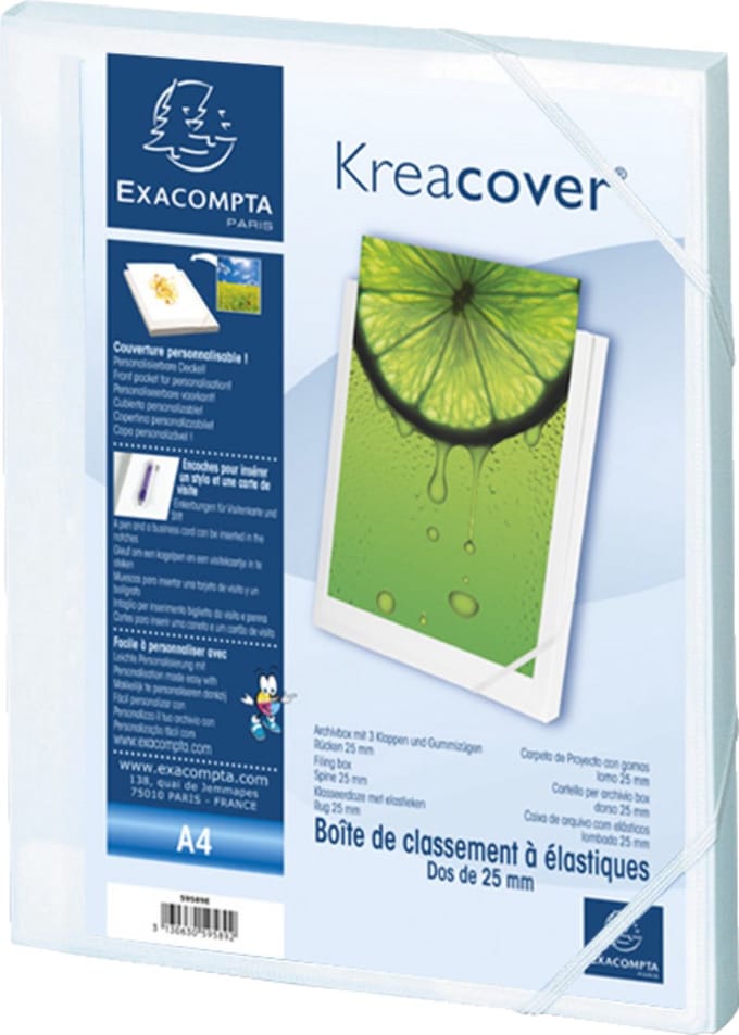 Exacompta 17x Kreacover® PP 7/10de Klasseerdoos Rug 25mm - A4 - Wit - 59589E