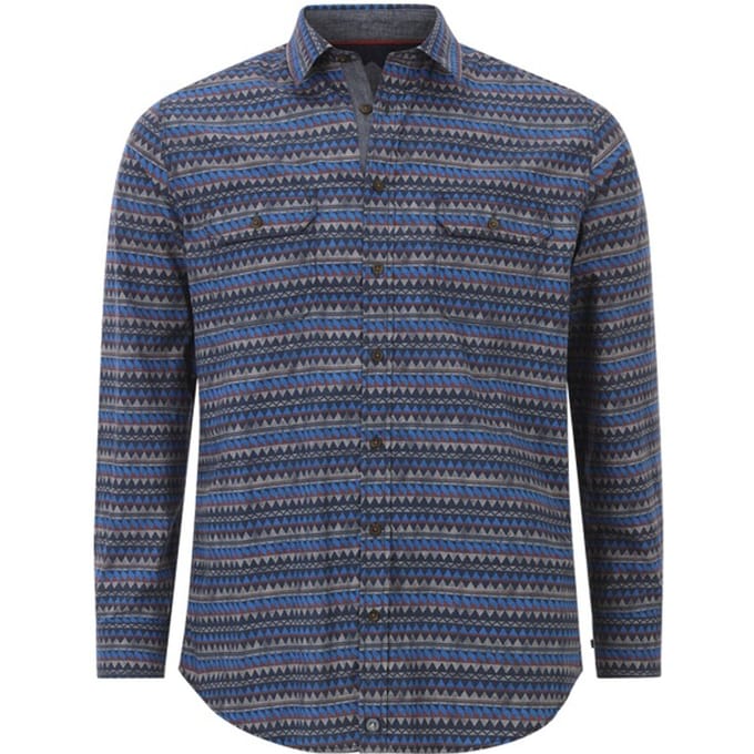 Jan Vanderstorm herren Overhemd - 51/52 - blauw - Plus Size