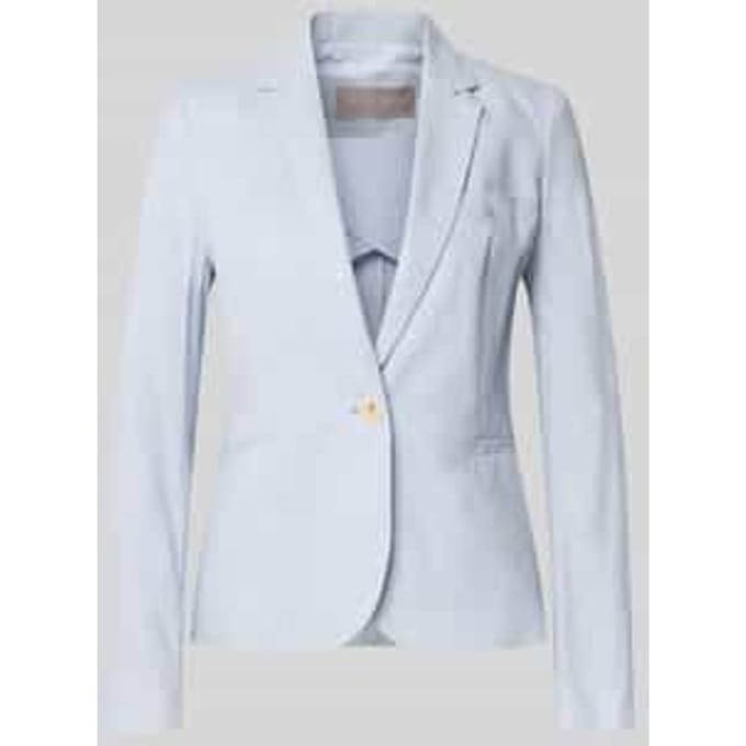 regular fit blazer van linnenmix met paspelzakken