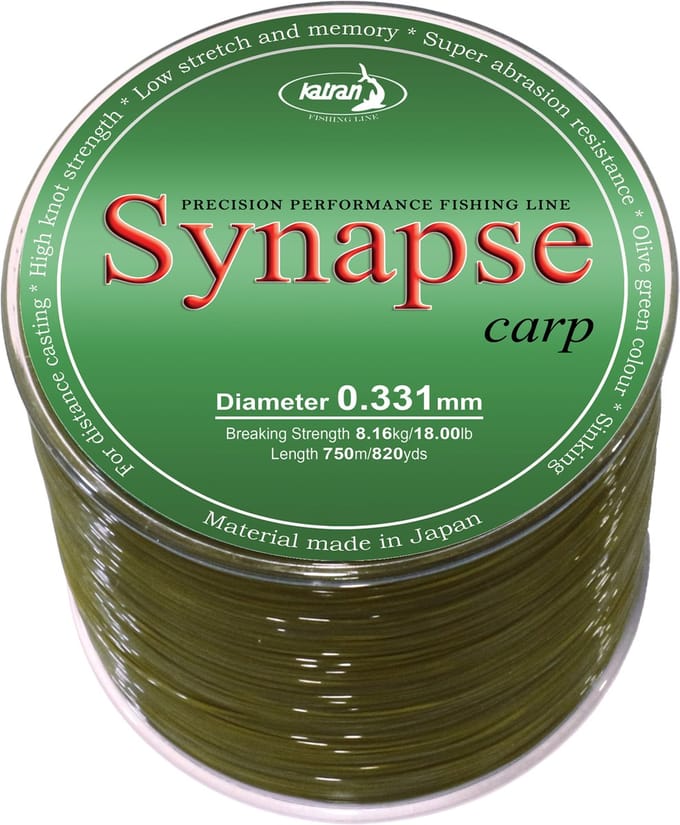 Synapse Carp 33/00 Classic Olive Green Karperllijn 1.000 meter Zinkende Vislijn Low Stretch Vis Lijn