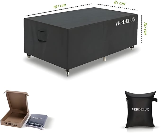 Verdelux Tafelhoes Tuintafel 191x81x80 cm Zwart