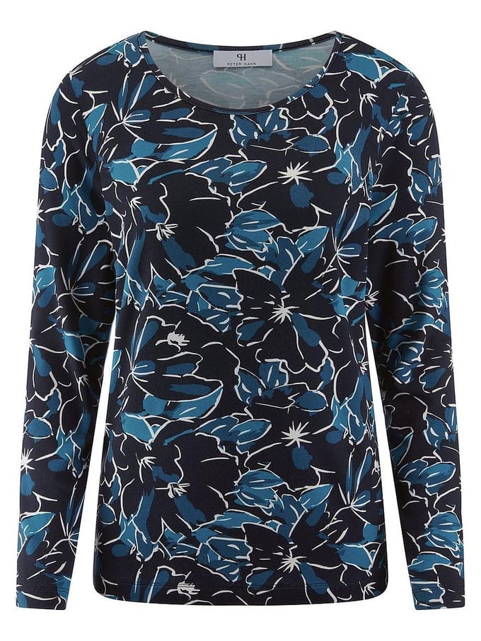 Shirt ronde hals Van Peter Hahn blauw
