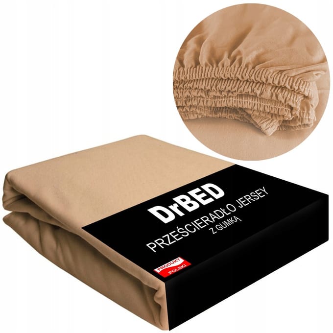 DrBED - Jersey Hoeslaken - 140x200 - Elastisch - Beige - Ademend