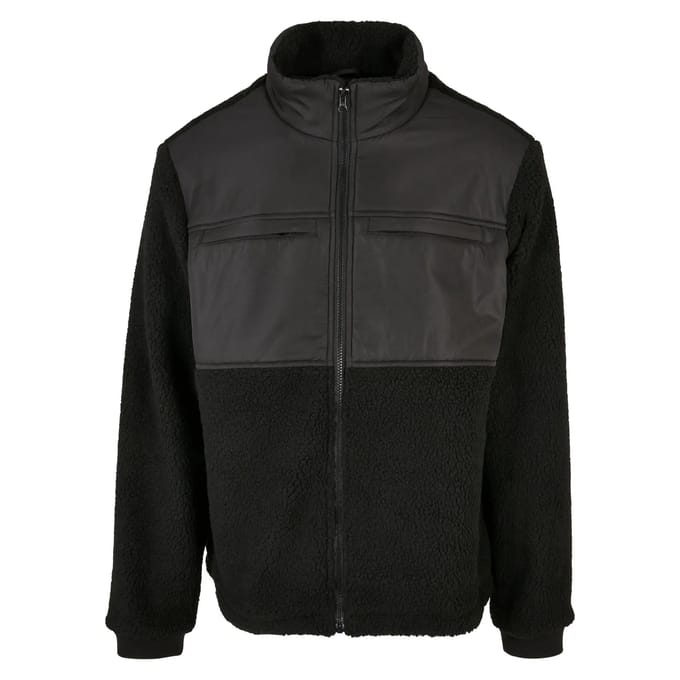 Urban Classics - Patched Sherpa Jacket - M - Zwart