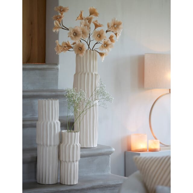 Light & Living Vaas Longa Keramiek, 36cm - Crème