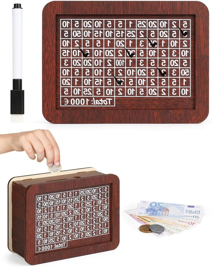 Omgoods - Houten Spaarpot 500€ met Teller