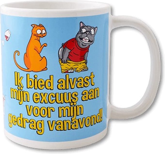 Paper Dreams - Funny Mug | Ik bied alvast mijn excuus aan